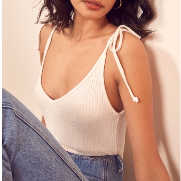 Reformation Ribbed Tank Tied straps L - Picture 5 of 5